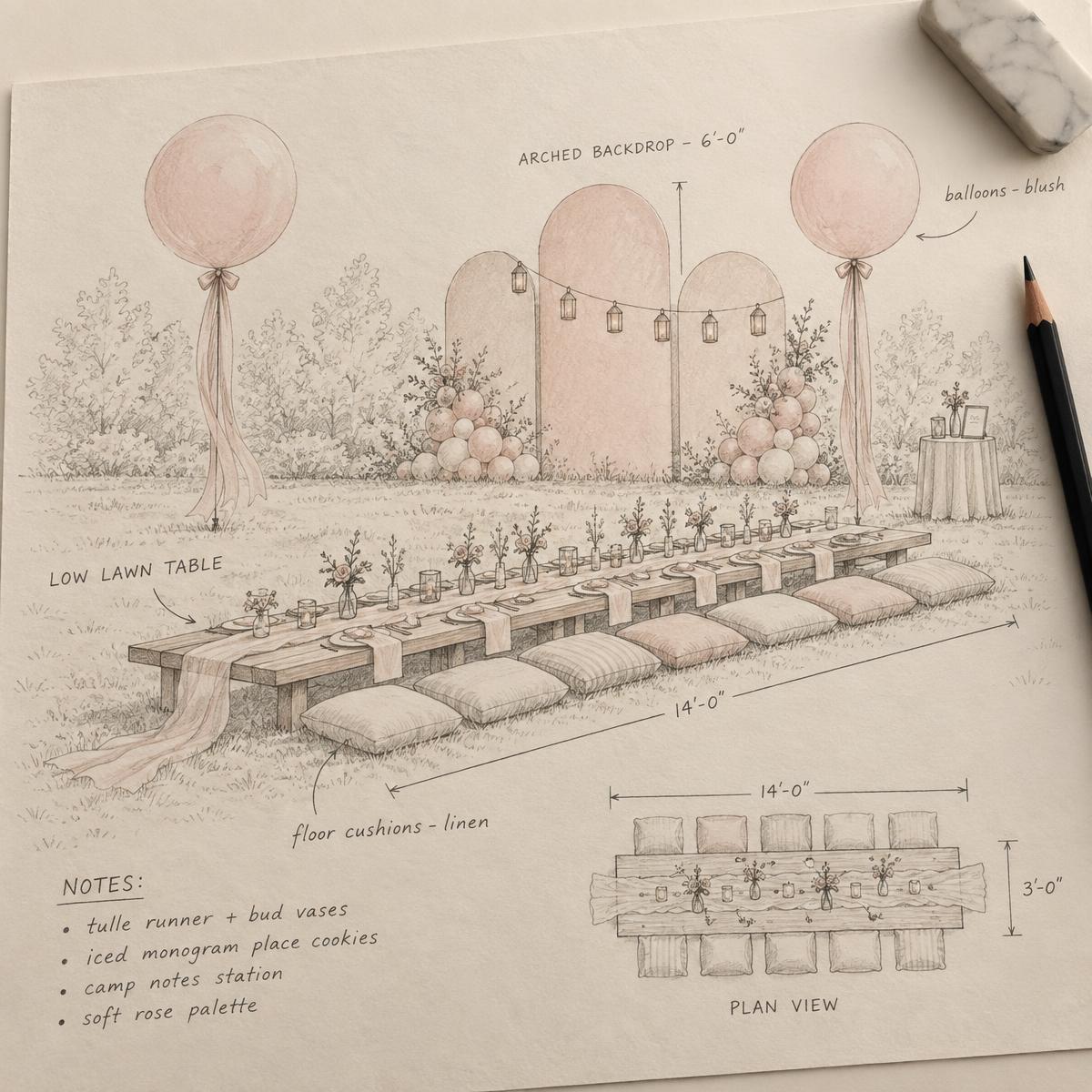 Camp Emma — pencil plan